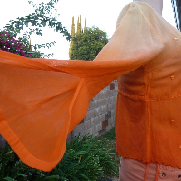 Exotic Tangerine Ruby N Style Bohemian Blouse - Picture 4 of 7